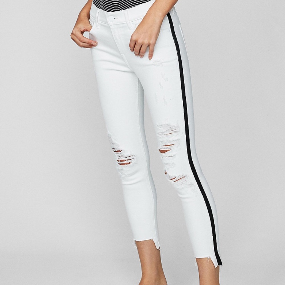 white ripped jeans